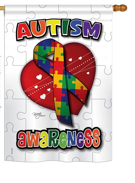 Autism Awareness House Flag