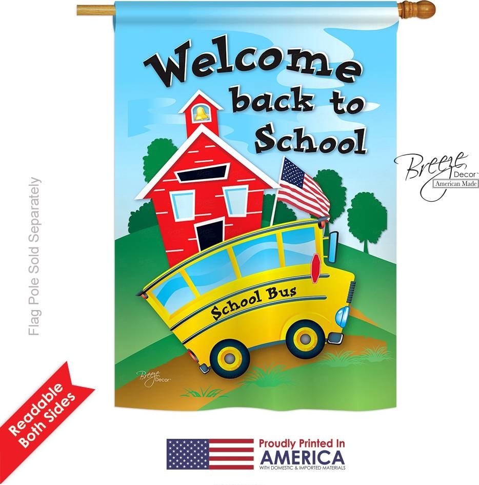 School Bus House Flag