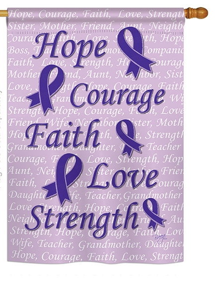 Hope, Faith, Courage (Purple) House Flag