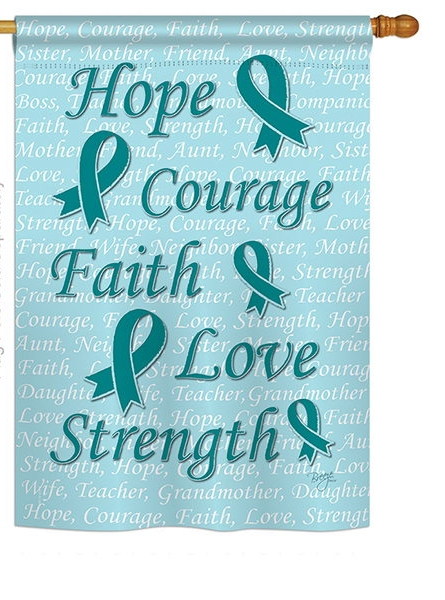 Hope, Faith, Courage (Teal) House Flag