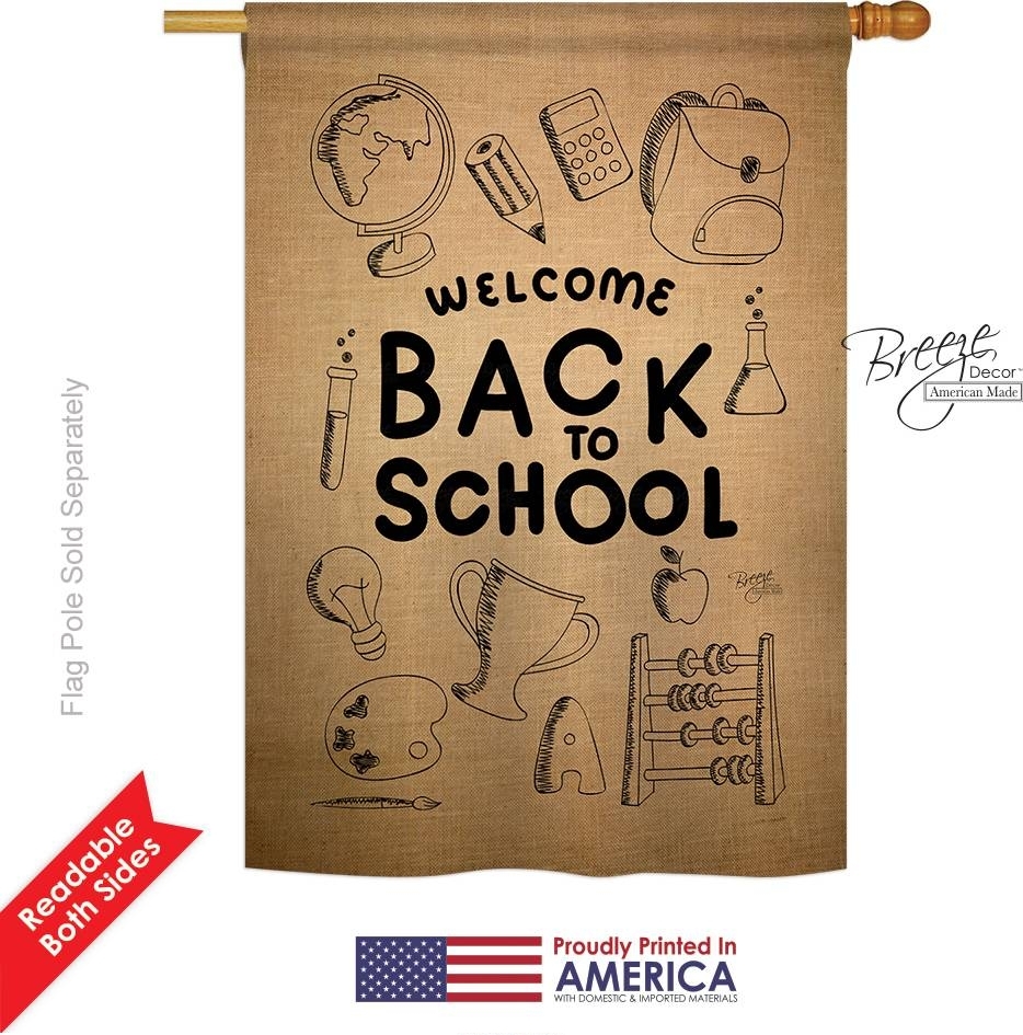 Welcome Back To School House Flag