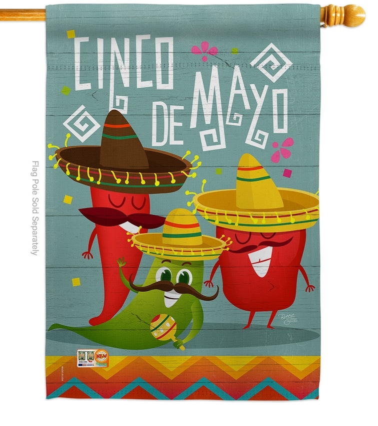 Chili Pepper Cinco de Mayo House Flag