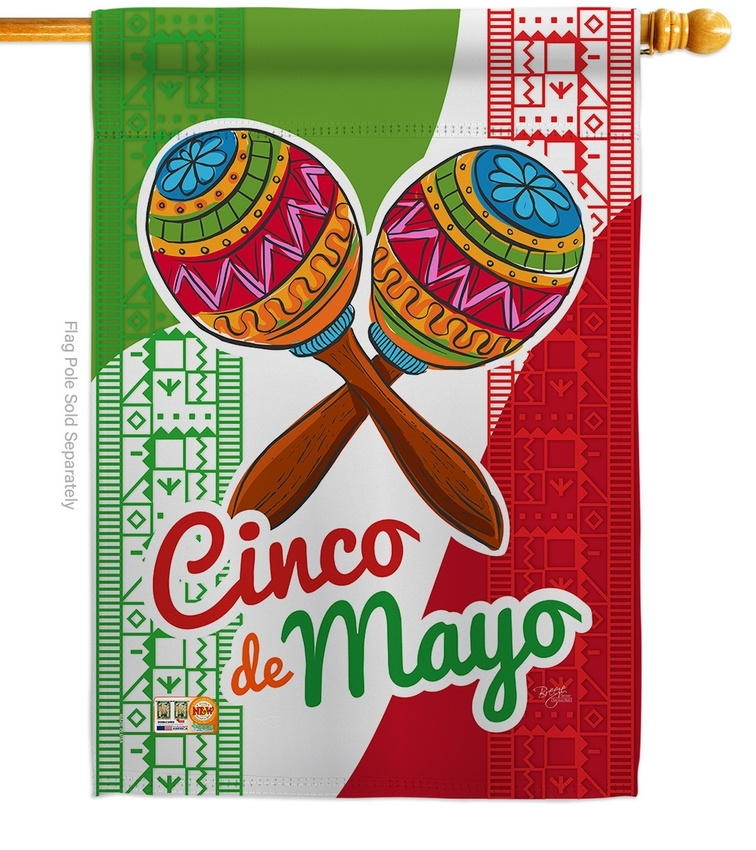 Maracas Cinco de Mayo House Flag