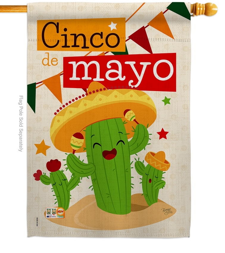 Cactus Fiesta Cinco de Mayo House Flag