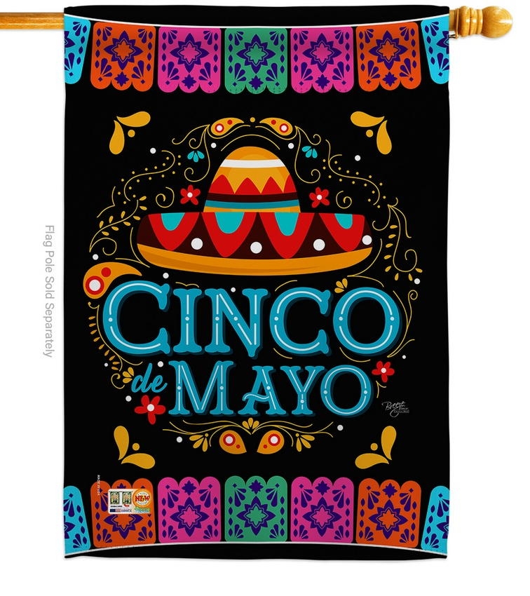 Picado Cinco de Mayo House Flag