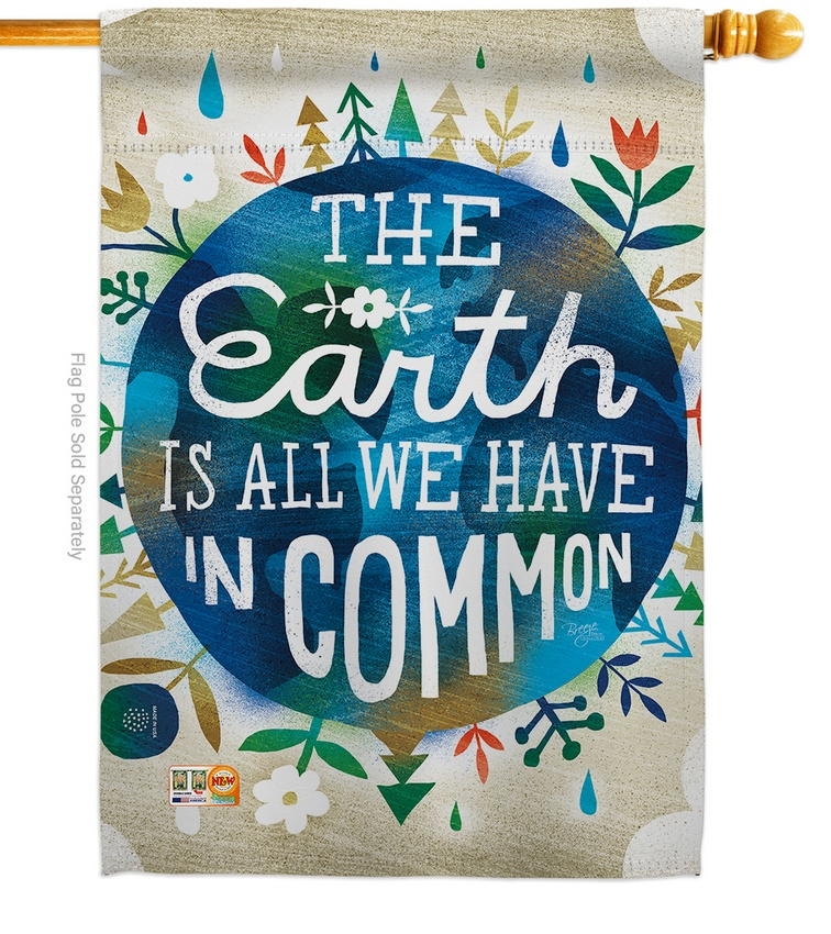 Earth In Common House Flag