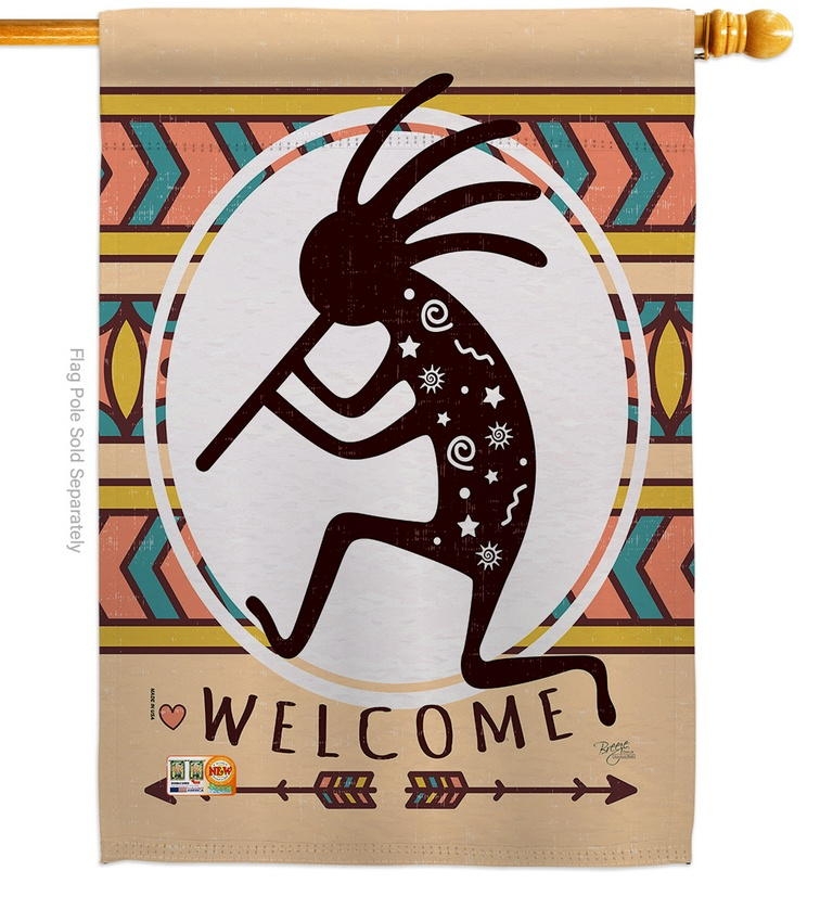 Welcome Kokopelli Dance House Flag