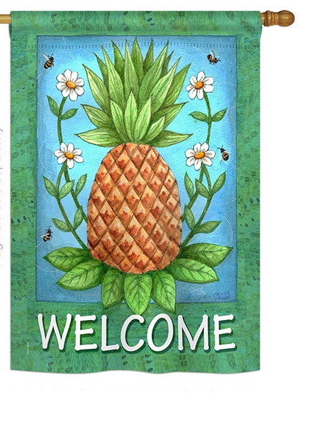 Pineapple Welcome House Flag