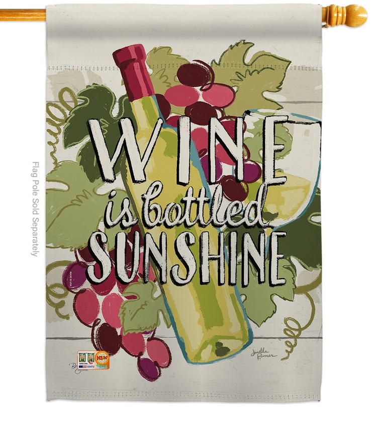 Wine In Sunshine House Flag