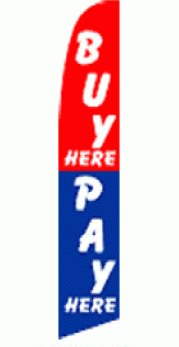 Buy Here, Pay Here Wind Feather Flag 2.5' x 11.5'