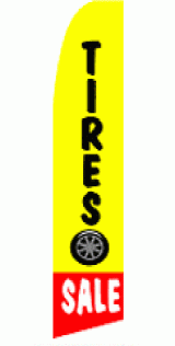 Tires Sale Wind Feather Flag 2.5\' x 11.5\'