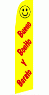 Bueno Bonito Y Barato Wind Feather Flag 2.5\' x 11.5\'