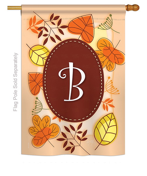 Autumn B Monogram House Flag