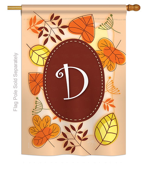 Autumn D Monogram House Flag