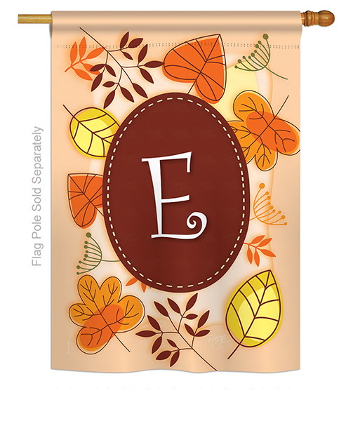 Autumn E Monogram House Flag