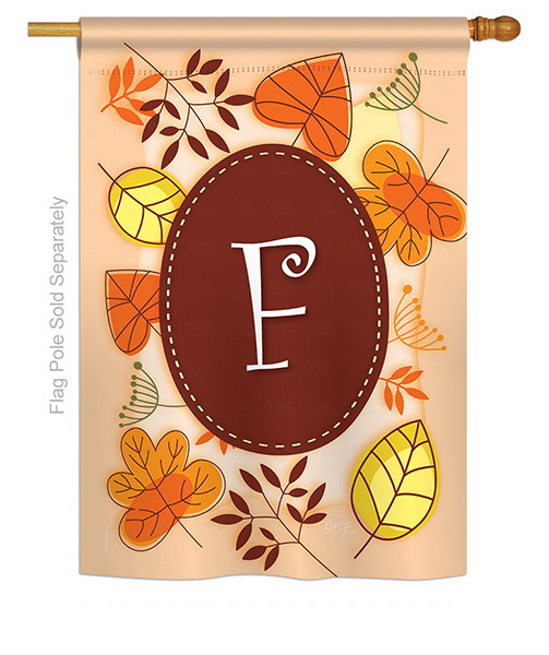 Autumn F Monogram House Flag