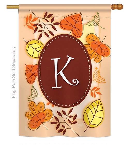 Autumn K Monogram House Flag