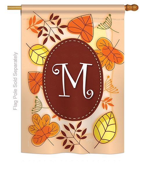 Autumn M Monogram House Flag