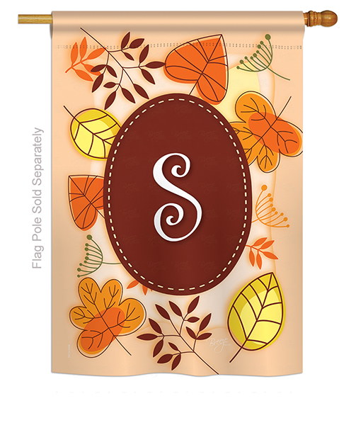 Autumn S Monogram House Flag