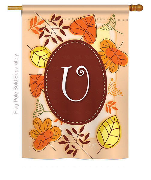 Autumn U Monogram House Flag