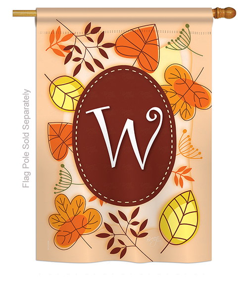 Autumn W Monogram House Flag