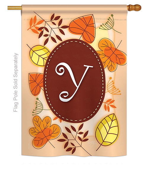 Autumn Y Monogram House Flag