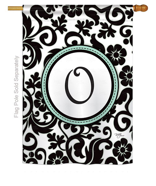 Damask O Monogram House Flag