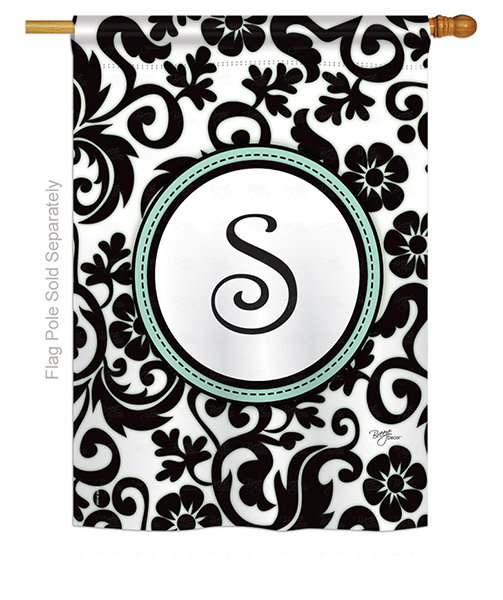 Damask S Monogram House Flag