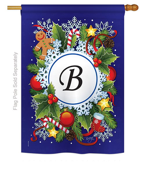 Winter B Monogram House Flag