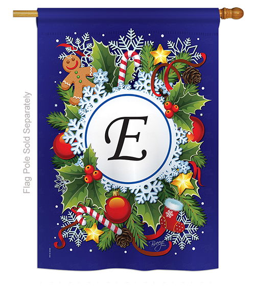 Winter E Monogram House Flag