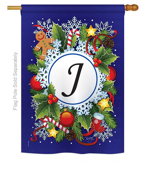 Winter J Monogram House Flag