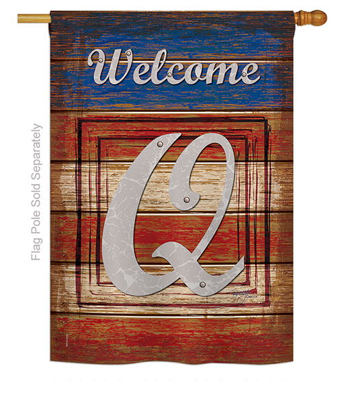 Patriotic Q Monogram House Flag