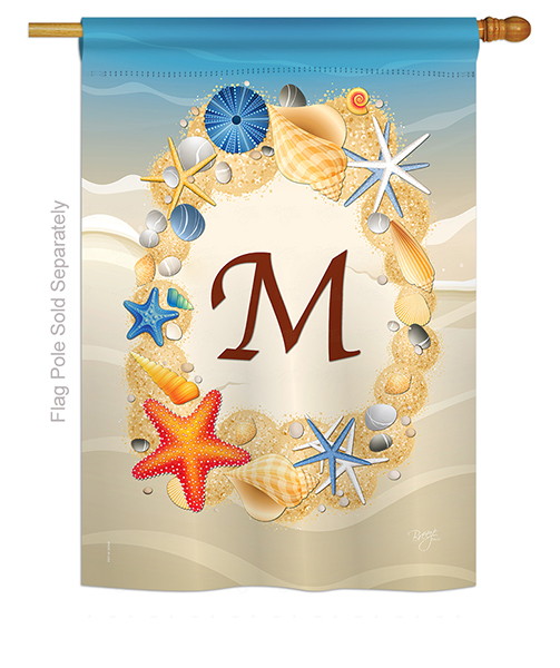 Summer M Monogram House Flag