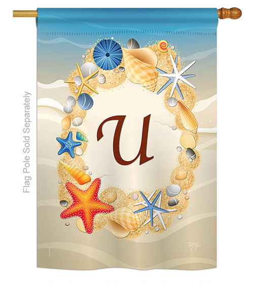 Summer U Monogram House Flag