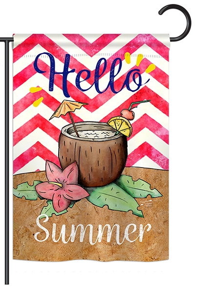 Coconut Summer Drinks Garden Flag