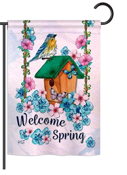 Welcome Spring Bird Garden Flag