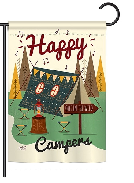 Happy Campers Out in the Wild Garden Flag