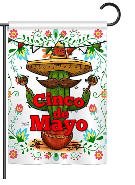 Cinco de Mayo Cactus Garden Flag