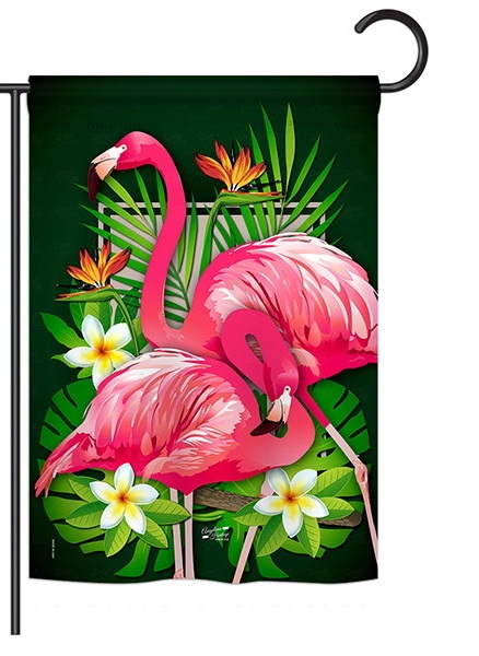 Tropical Flamingo Garden Flag