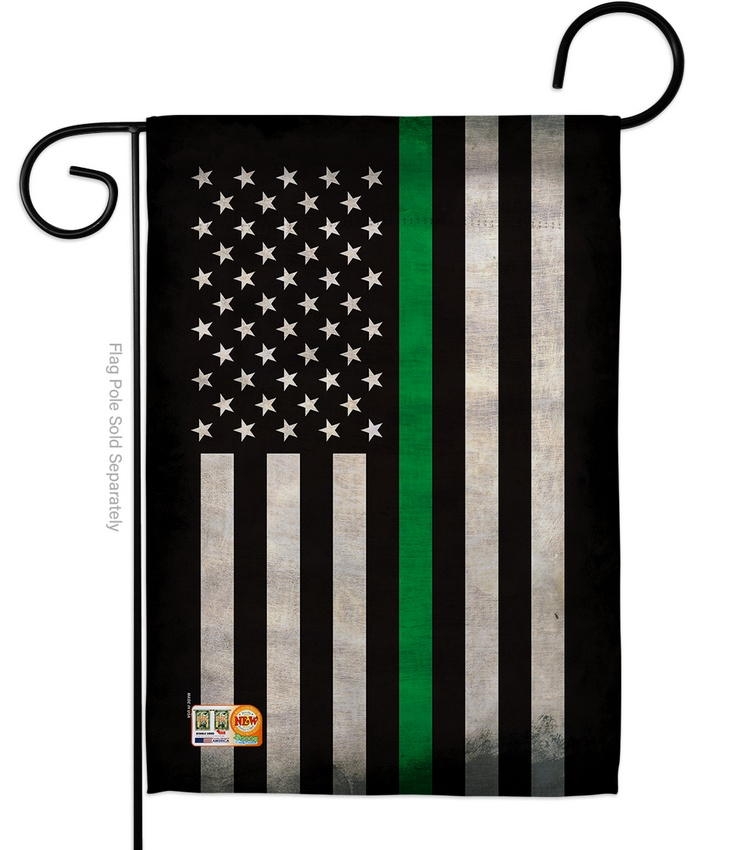 USA Thin Green Line Decorative Garden Flag