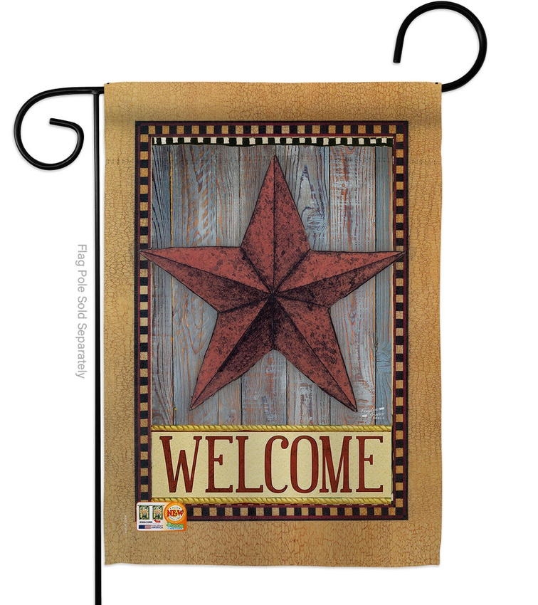 Welcome Country Barn Star Garden Flag