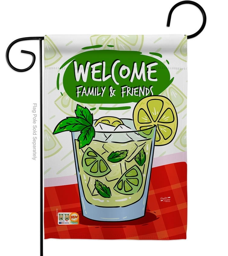 Cool Mojito With Friends Garden Flag