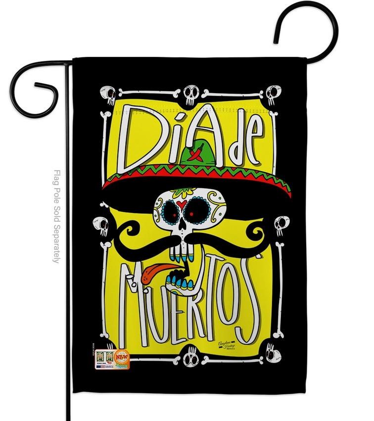 Dia De Muertos Skull Garden Flag