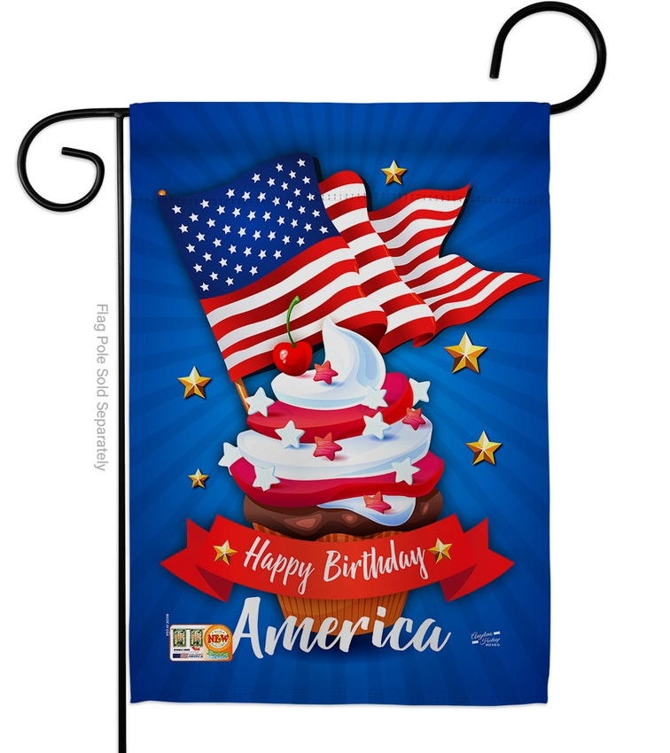 Happy Birthday America Decorative Garden Flag