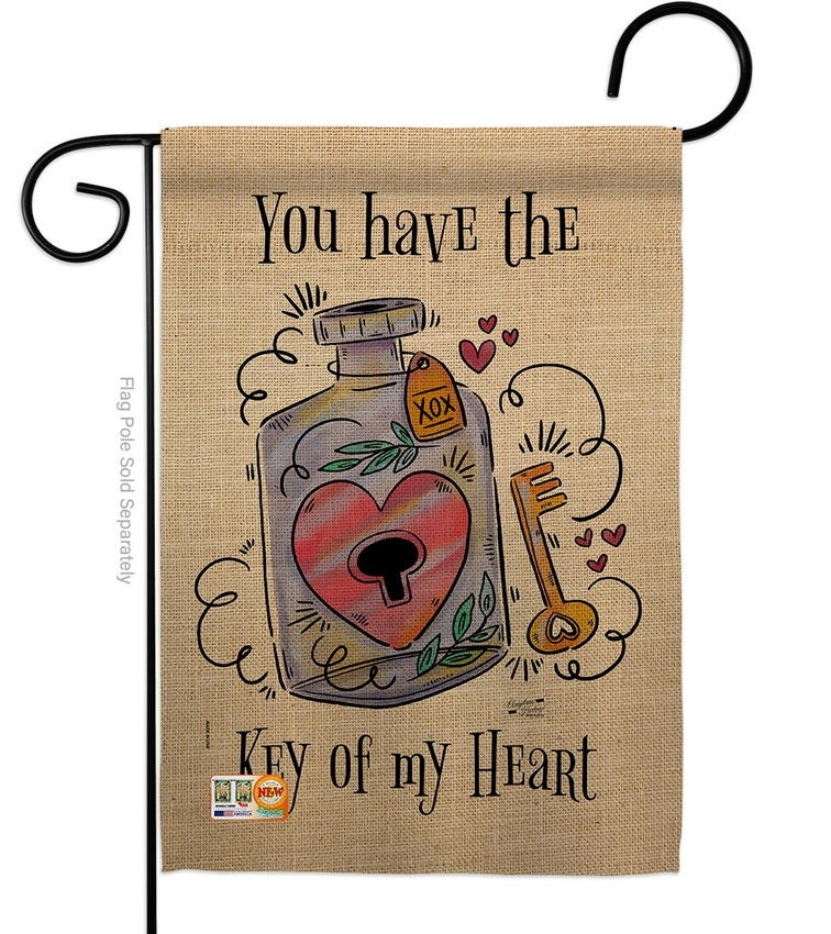 Key To My Heart Garden Flag