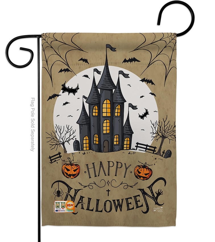 Halloween Castle Garden Flag