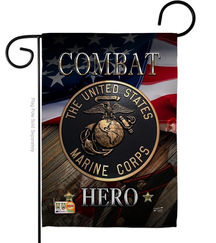 Marine Combat Hero Garden Flag