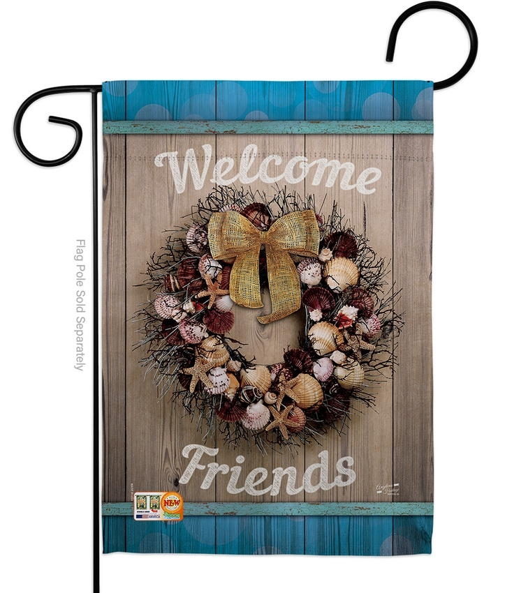 Welcome Breeze Wreath Garden Flag