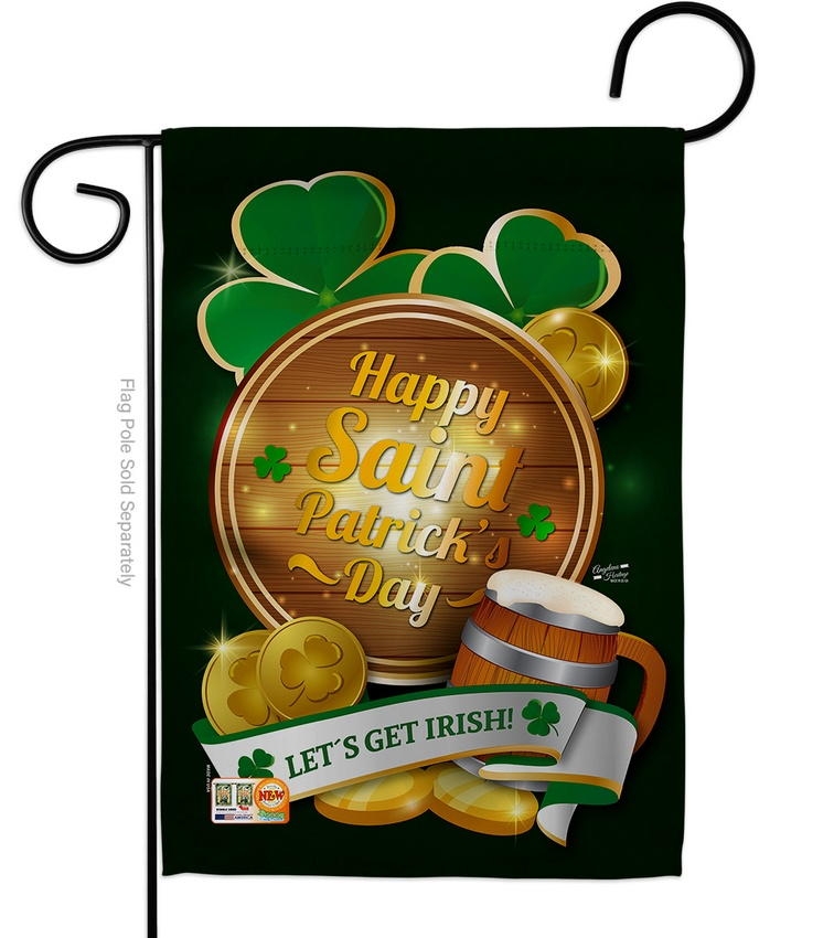 Let\'s Get Irish Decorative Garden Flag