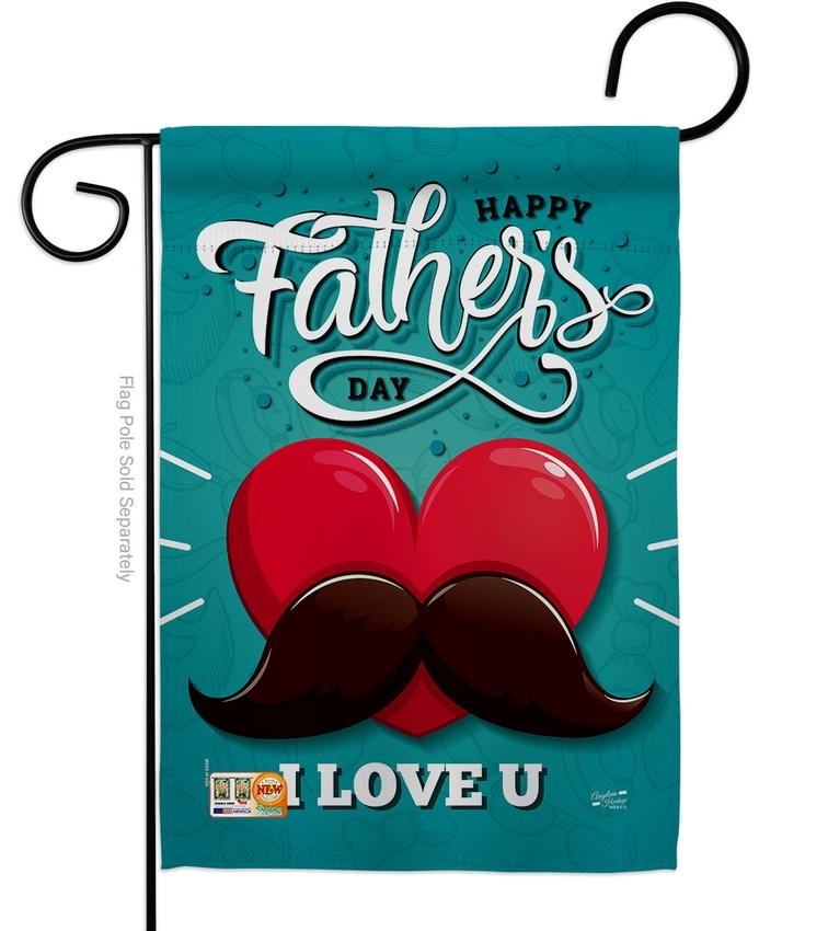 Dad Mustache Garden Flag